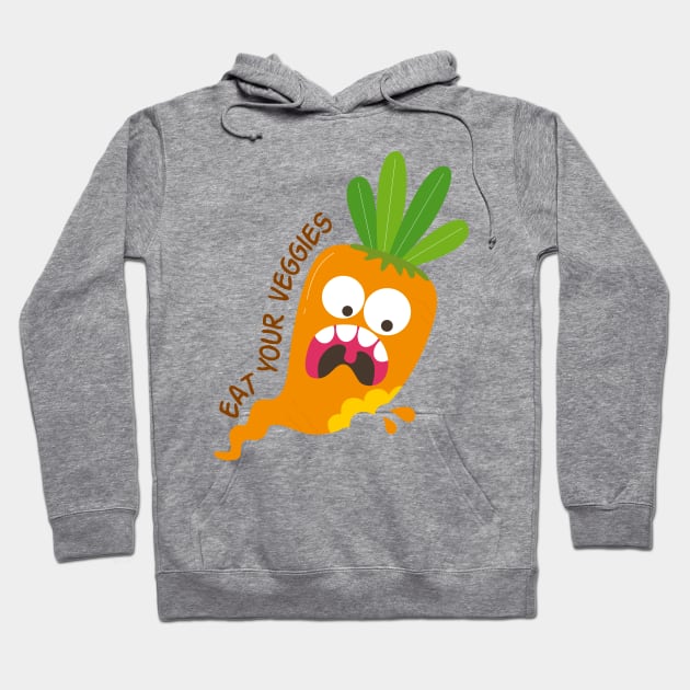 Eat your veggies-carrot Hoodie by Frispa